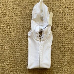 Veronica Beard white cotton hoodie zip in dickey